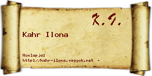 Kahr Ilona névjegykártya