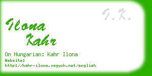 ilona kahr business card